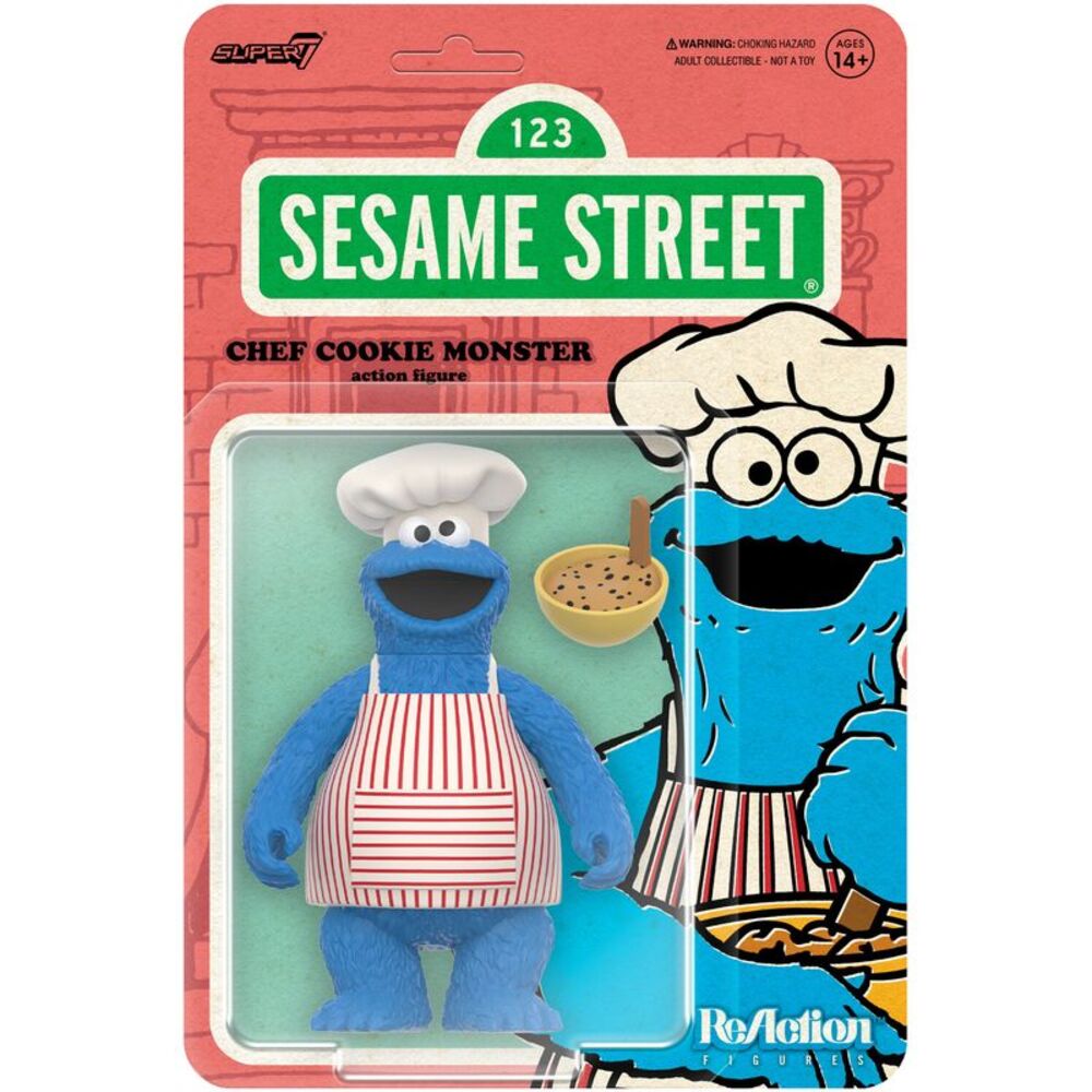 Super7 - Sesame Street - ReAction Wv4 - Chef Cookie  COLLECTIBLES